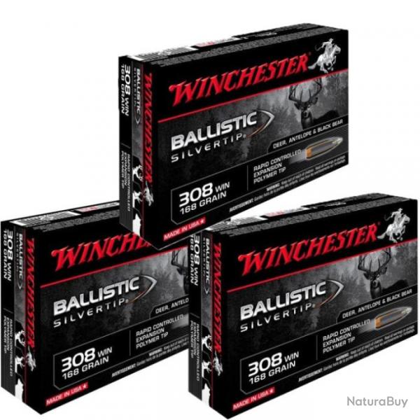 Balles Winchester Ballistic Silvertip - Cal 308 Win Mag - 308 Win MAG / 168 / Par 3