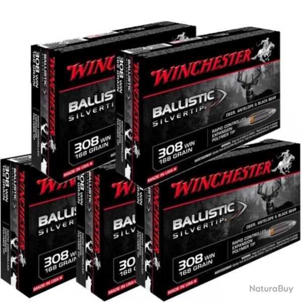 Balles Winchester Ballistic Silvertip - Cal 308 Win Mag - 308 Win MAG / 168 / Par 5