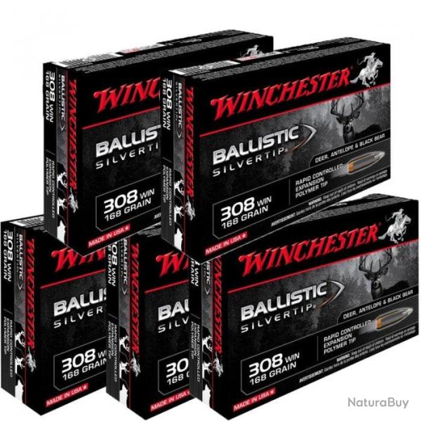 Balles Winchester Ballistic Silvertip - 308 Win MAG / 168 / Par 5