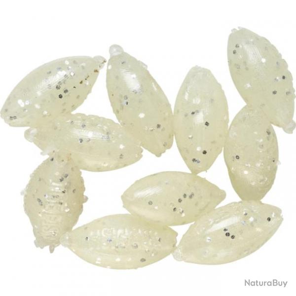 Perles ovale Daiwa silicones - Par 15 - Argent phospho paillet