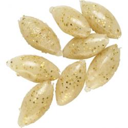 Perles ovale Daiwa siliconées - Par 15 - Or phospho pailleté
