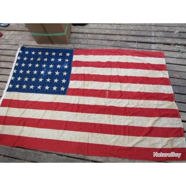 grand drapeau 48 toile jus US army ww2 seconde guerre dbarquement marqu GI Amricain Amrique USA