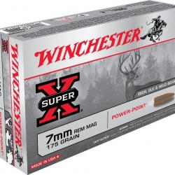 Munitions WINCHESTER calibre 7mm Rem Mag Power Point 175gr x20