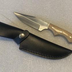 Couteaux de chasse lame fixe avec manche en bois de teck n°5