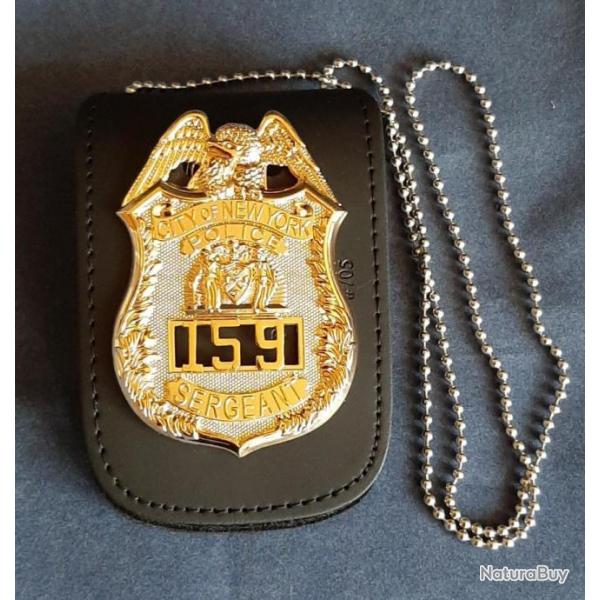Porte insigne tour de cou Sgt NYPD