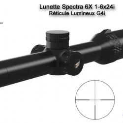 Lunette Chasse GPO SPECTRA 6X 1-6x24i  - Réticule Lumineux G4i par Fibre Optique