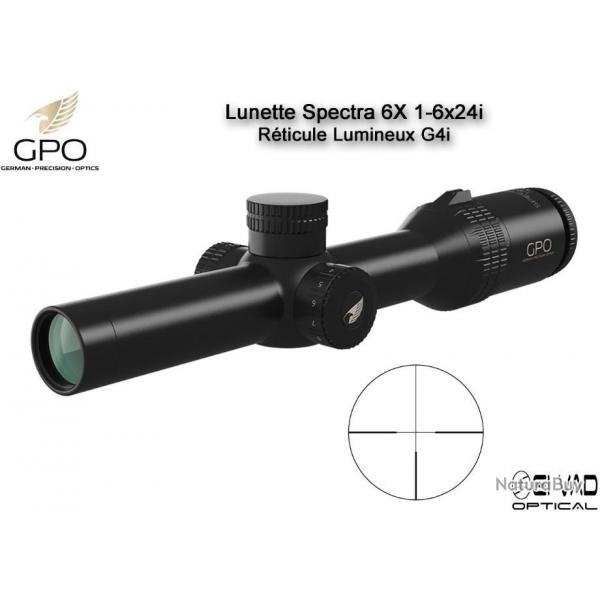 Lunette Chasse GPO SPECTRA 6X 1-6x24i  - Rticule Lumineux G4i par Fibre Optique
