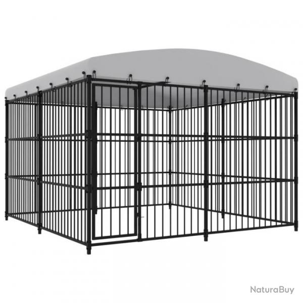 Chenil extrieur cage enclos parc animaux chien extrieur avec toit 300 x 300 x 210 cm 02_0000449