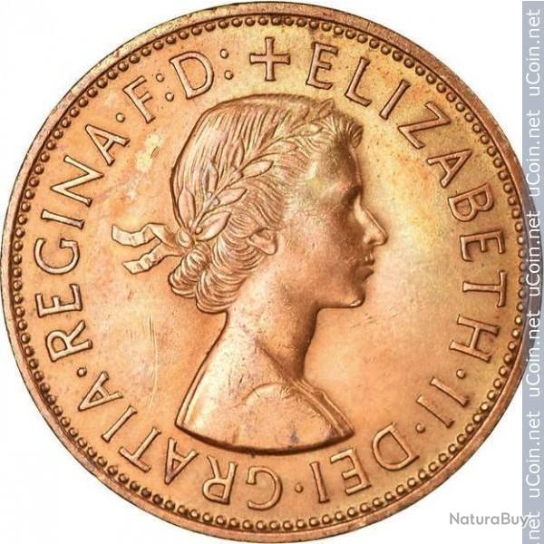 Pice collection Bronze One Penny (1 PENNY)  l'Effigie de la Reine ELIZABETH ll D'ANGLETERRE