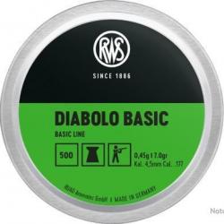 Boite de 500 plombs DIABOLO BASIC - RWS - cal. 4.5mm