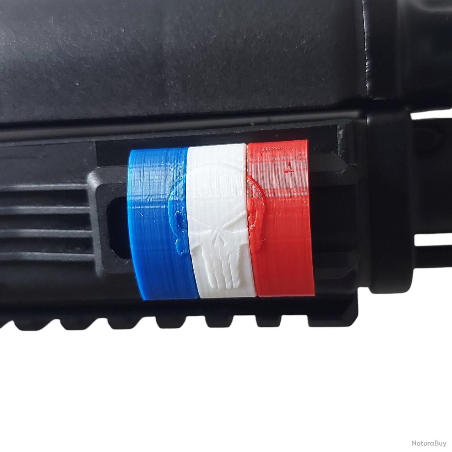 Clips Couvre-Rail Picatinny style Punisher FRANCE Bleu Blanc Rouge Noir Drapeau - Pièces et Eléments d'armes de Catégorie B non classés (12952799
