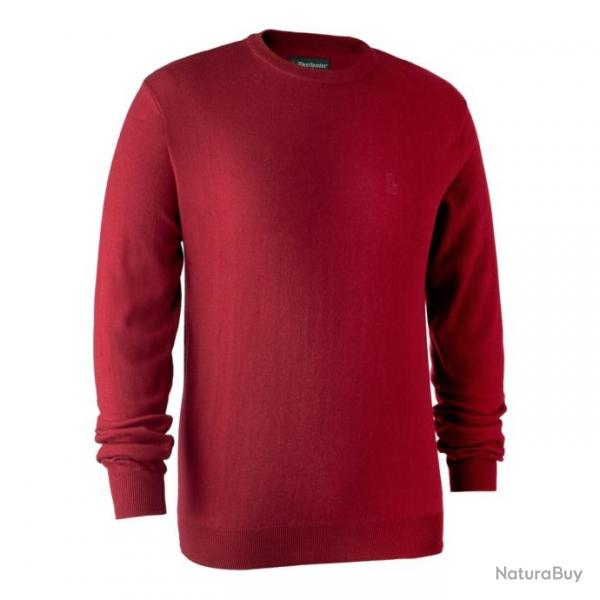 Pull en tricot  col rond Kingston rouge Rouge