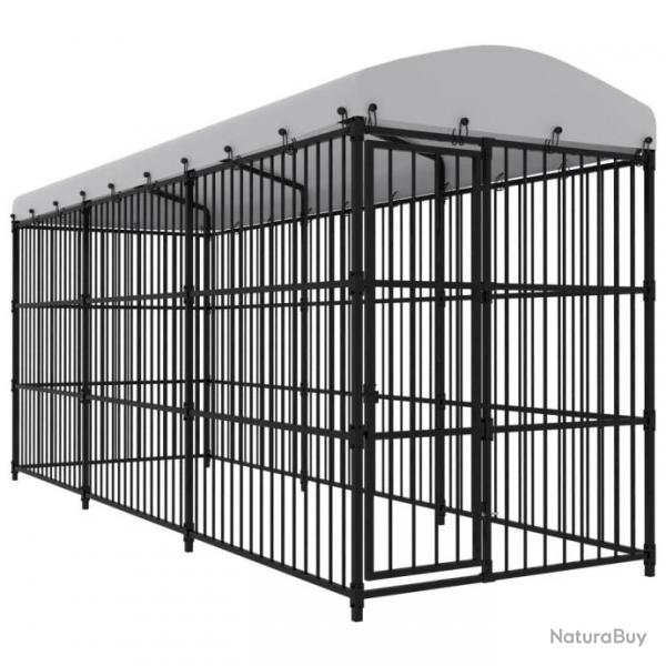 Chenil extrieur cage enclos parc animaux chien d'extrieur avec toit pour chiens 450 x 150 x 210 c