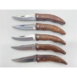 lot de 5 Couteaux POCHE COUTELDOC manche en bois d'olivier ref R1 avec gravure prénom offert 16 cm h