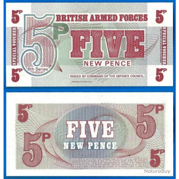 Royaume Uni 5 Nouveaux Pences 1972 Billet Neuf British Armed Forces New Pence
