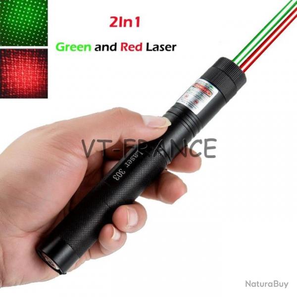 Pointeur Laser Rouge + Vert Haute Puissance, Modele: A