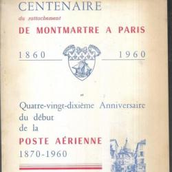 centenaire du rattachement de montmartre àparis 1860-1960 et 90 e anniversaire poste aérienne 1870