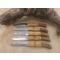 petites annonces chasse pêche : NOUVEL ARRIVAGE : lot de 5 couteaux de chasse manche bicolor bois de teck/Palissandre tire bouchon