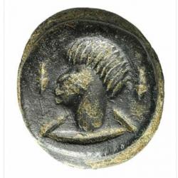WISIGOTHS : Sceau Plomb - Tête d'un Africain entre deux feuilles (6e - 7e siècle)