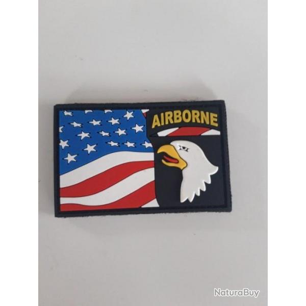 PATCH PVC 3D "101 EME AIRBORNE/DRAPEAU U.S."