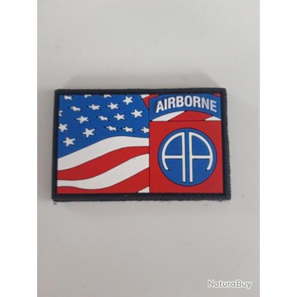PATCH PVC 3D "82 EME AIRBORNE/DRAPEAU U.S."