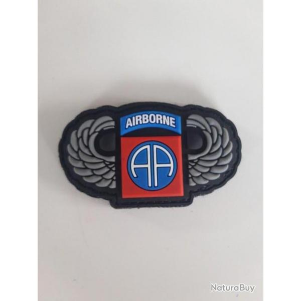 PATCH PVC 3D "82 EME AIRBORNE"AILES D ARGENT