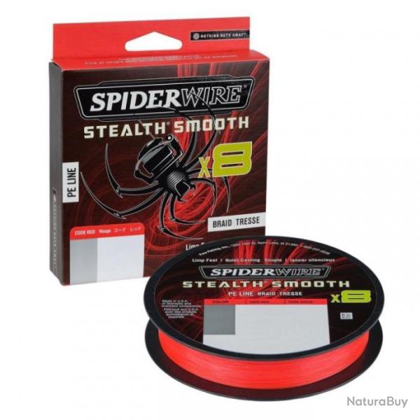 Tresse SpiderWire Stealth Smooth8 x8 PE Braid - Rouge 150 m / 6/100 - 150 m / 6/100