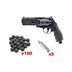 PACK REVOLVER T4E HDR50 CAL 50 - 11 J + 100 BILLES + 5 CARTOUCHES CO2