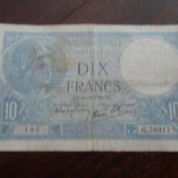 Billet France  DIX  Francs - Voltaire - OE . 24-10-1940 . OE. - Série G 78317