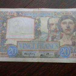 Billet France  VINGT  Francs  BO . 17-7-1941  - Série  M  4694