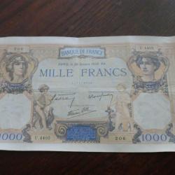Billet 1000 FRANCS  CERES  ET MERCURE    20-10 -1938  NA    U  4405