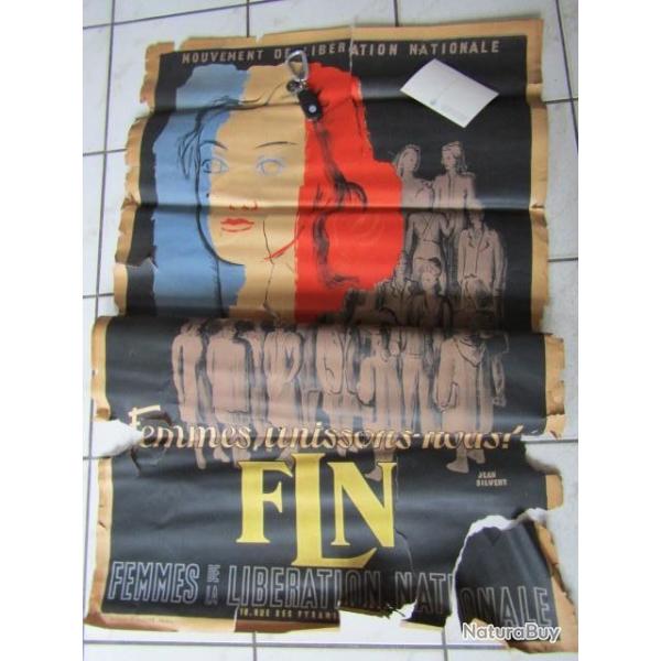 affiche politique fin seconde guerre ww2 FLN Femme Lib Nle libration rsistance maquis Nord France