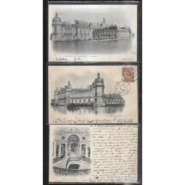 cartes postales anciennes  prcurseurs chantilly et senlis lot de 7