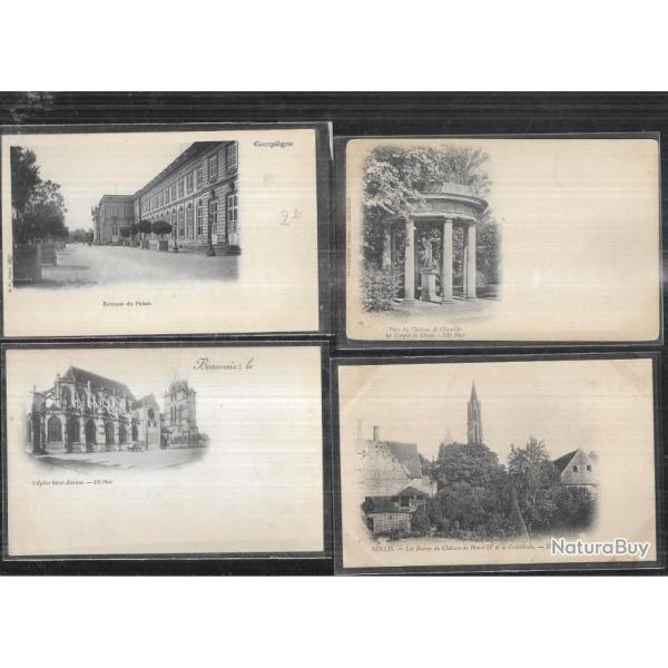 cartes postales anciennes  prcurseurs beauvais , pierrefonds ,chantilly et senlis lot de 10 cartes