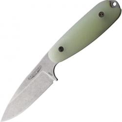 Couteau Bradford Knives Guardian 3.5 Lame Acier N690 Manche Jade G10 Etui Cuir Made USA BRAD35S117 -