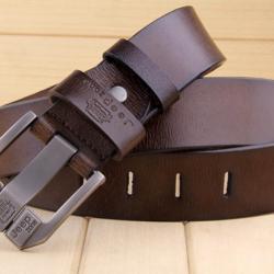 Ceinture JEEP en cuir véritable pour hommes, Coloris marron