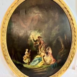 Henri Charles  baron huile sur panneau ovale seconde oeuvre de l'artiste