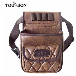 Sacoche de CHASSE TOURBON en CUIR 50 cartouches, LIVRAISON OFFERTE