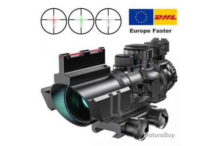 ACOG Lunette Visée 4x32 Objectif Réflexe Rail 20mm Vue Tactique Fusil  Chasse Airsoft Sniper - Lunettes de tir et tactique (9867178)