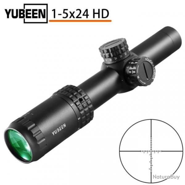 Lunette Yubeen Fusil Optique Tactique 1  5x24 Jacht Porte Croise Torentje Lock Airsoft Sniper