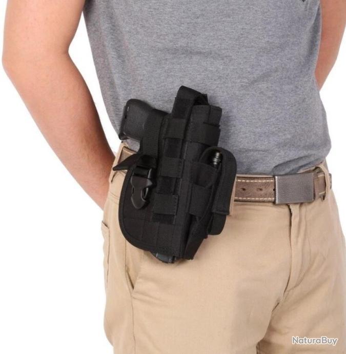 Holsters de ceinture : Étui de pistolet universel pour ceinture tactique ou  MOLLE - Noir 