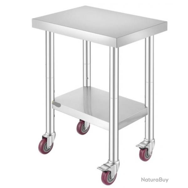 Table de Travail Inox Cuisine  Roulettes 61x46 cm pour Prparation de Cuisine LIVRAISON OFFERTE