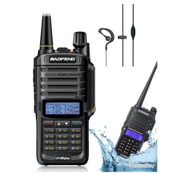 Baofeng UV-9R Plus IP67 tanche UHF/VHF talkie-walkie 8W Radio bidirectionnelle + couteur