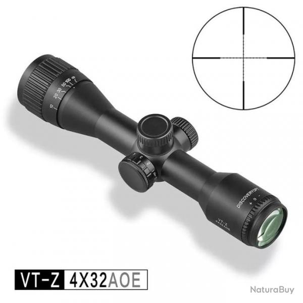 Lunette 4X32 AOE VT-Z | ECLAIREE ROUGE / VERT | DISCOVERY | 1/4 MOA | 25.4mm | 22LR AIR COMPRIME