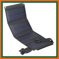 Chargeur avec panneau solaire pliable et transportable - 2 x port USB - Noir - Livraison gratuite