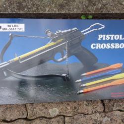 Pistolet Arbalète - Pistol Crossbow - Puissance 50 LBS - Livré Avec 4 Flèches NEUF DANS SA BOITE B