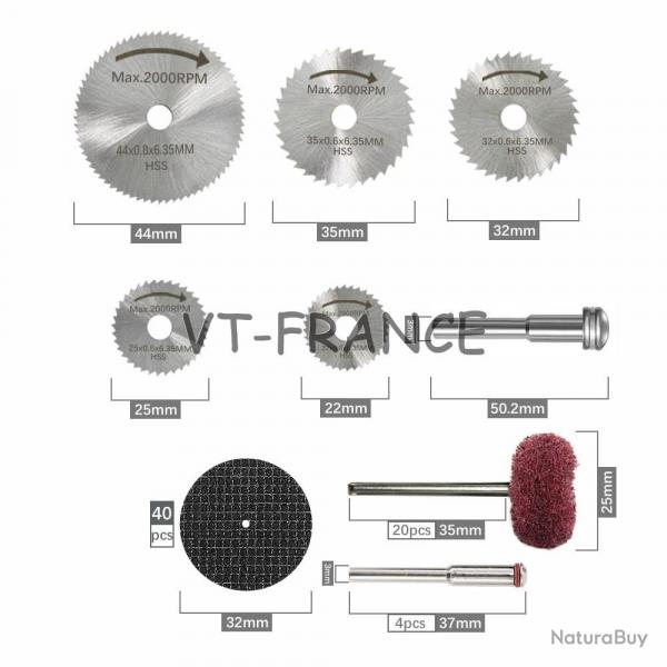 Ensemble d Accessoires pour Mini Perceuse Dremel, Modele: 105pc