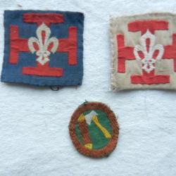 3 anciens insignes de scout en tissu