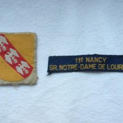 2 insignes de scout - 11ème Nancy - GR Notre Dame de Lourdes