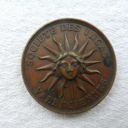 médaille Franc-maçonnerie Société des Incas Valenciennes 1866